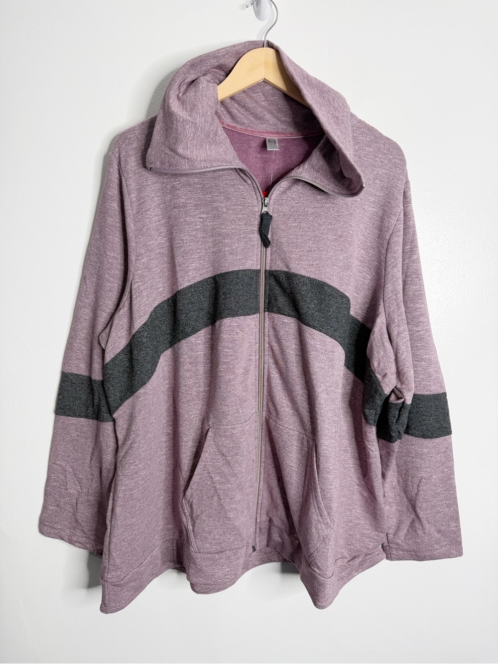 Avenue Athleisure Full Zip Funnel Neck Activewear Jacket Sweater 26/28 Lounge